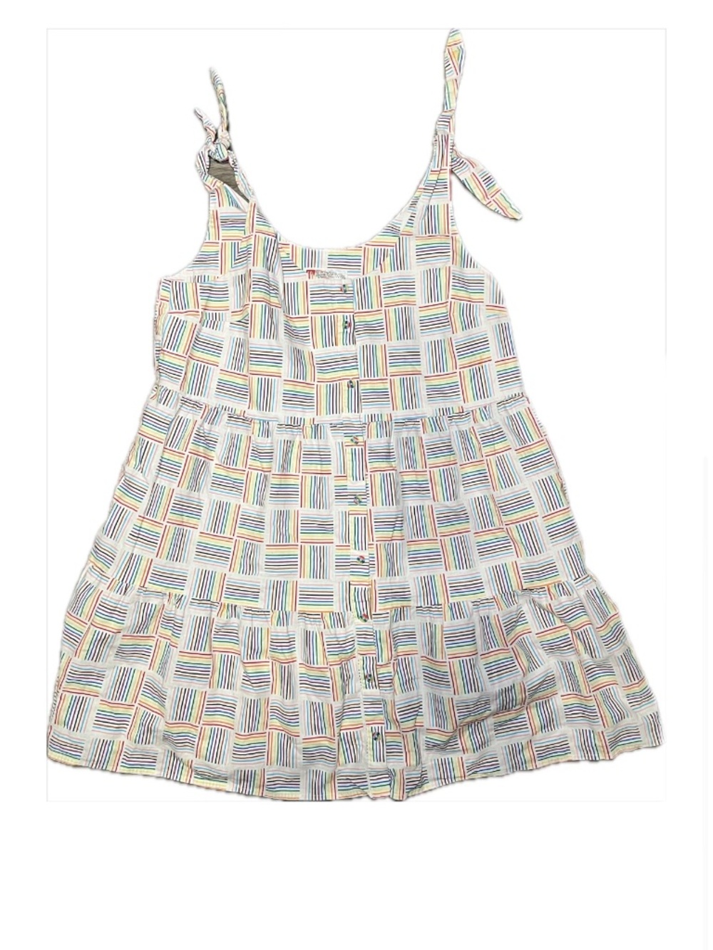 (Target)Pride Rainbow Stripe Color Block Gender Inclusive Linen Dress – Sundress